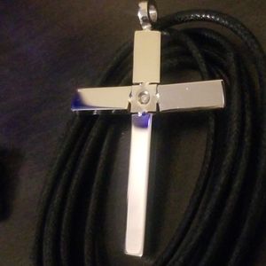 Zoppini Stainless Steel Cross w/ Tiny Diamond